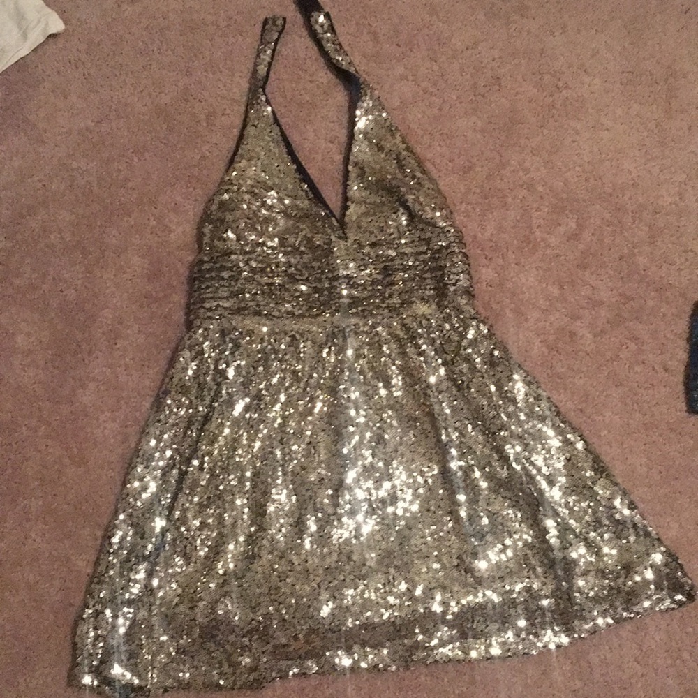 Gold sequin dress